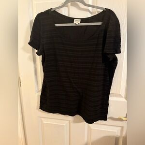 Armani Collezioni Black Textured Short Sleeve Tee